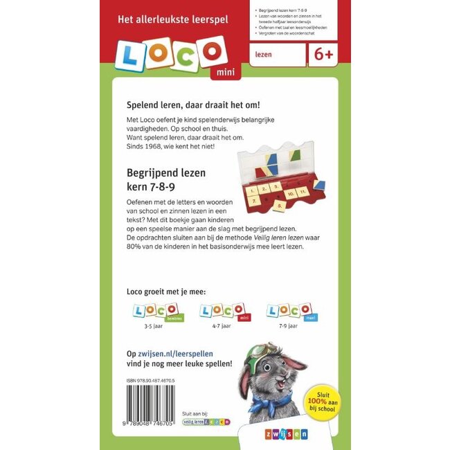 Loco Leerspellen Mini Loco - Boekje - Veilig leren lezen - Begrijpend lezen - Kern 7-8-9 - 6-8 jaar