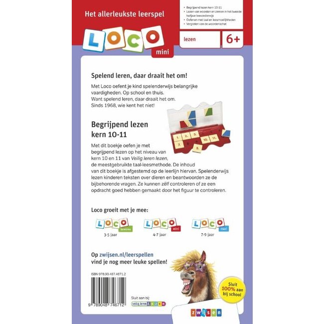 Loco Leerspellen Loco Mini - Boekje - Veilig leren lezen - Begrijpend lezen - Kern 10-11 - 6-8 jaar