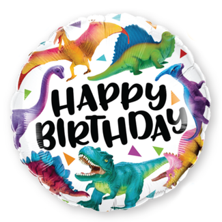 Qualatex Folieballon - Happy Birthday - Dino's - 46cm - Zonder vulling