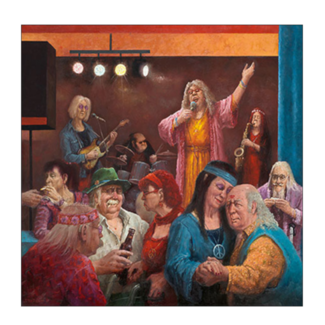 Comello Kaart - Hippie reünie - Marius van Dokkum - 15x15cm