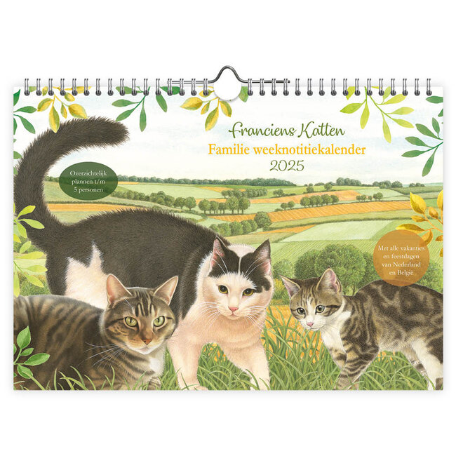 Comello Familie weeknotitiekalender - 2025 - Franciens katten - Oblong - 21x29.7cm