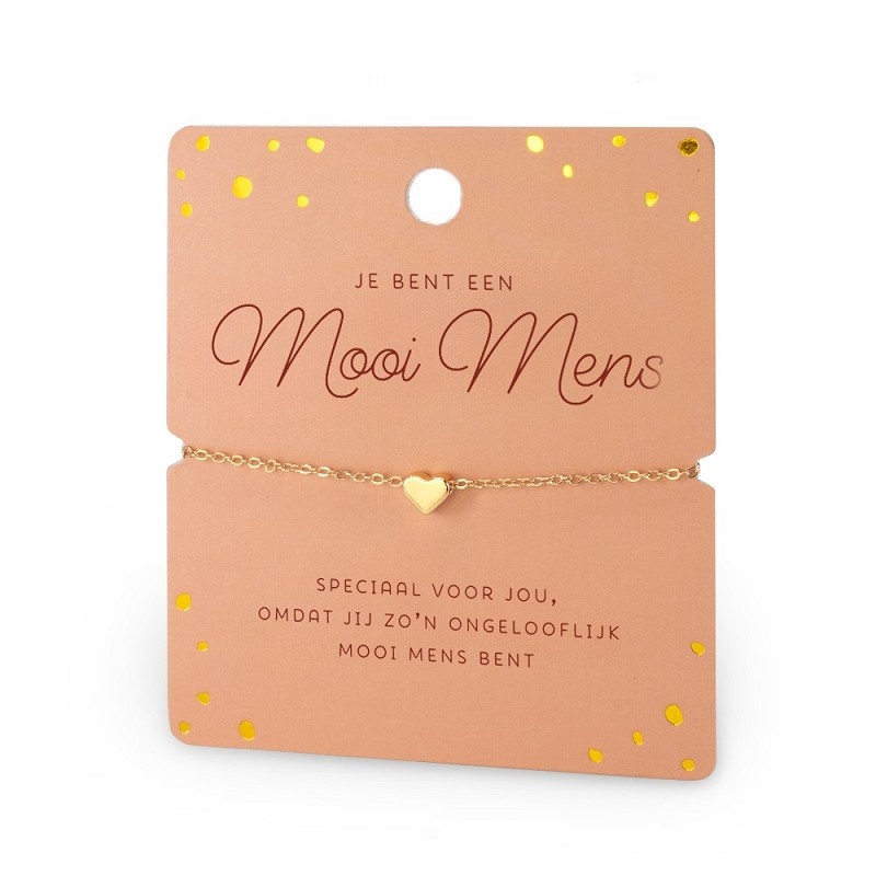 Armband - Mooi mens - Hartje