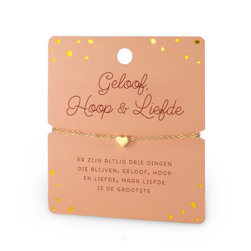 Armband - Hartje - Geloof, hoop en liefde