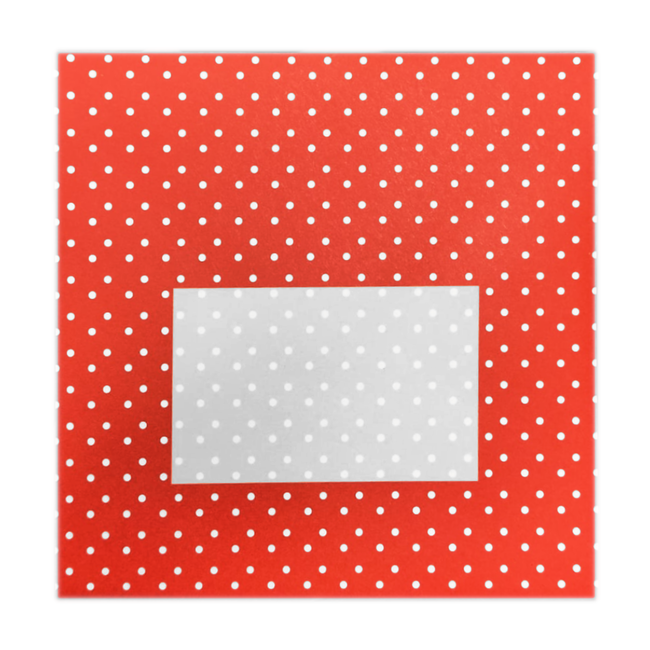 De blije luiaard Enveloppen - Rood met witte stippen - 14,2x14,2cm - 25st.