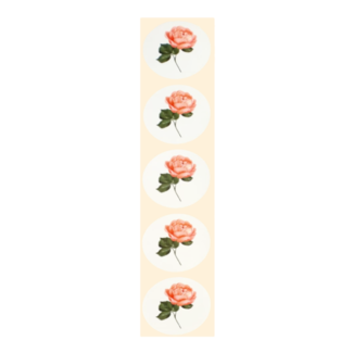 De blije luiaard Stickers - Roze roos - Rond - 4cm - 100st. - DBLS008