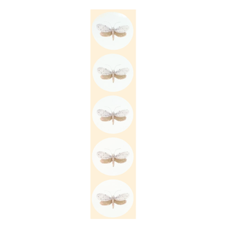 De blije luiaard Stickers - Glyphipterix ataracta (mot) - Rond - 4cm - 100st. - DBLS021