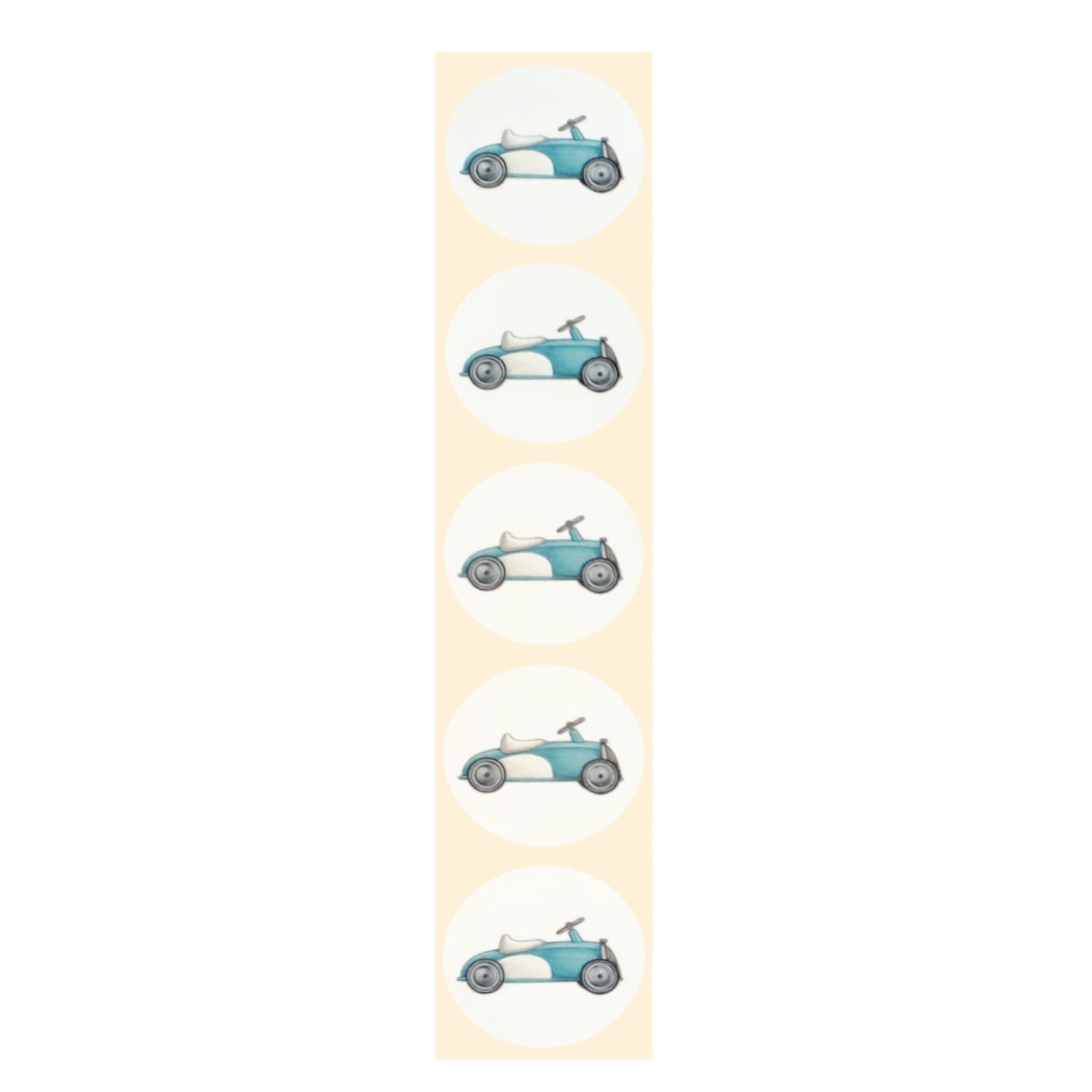 Stickers - Blauwe loopauto - Rond - 4cm - 100st. - DBLS022
