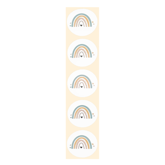 De blije luiaard Stickers - Regenboog blauw - Rond - 4cm - 100st. - DBLS029