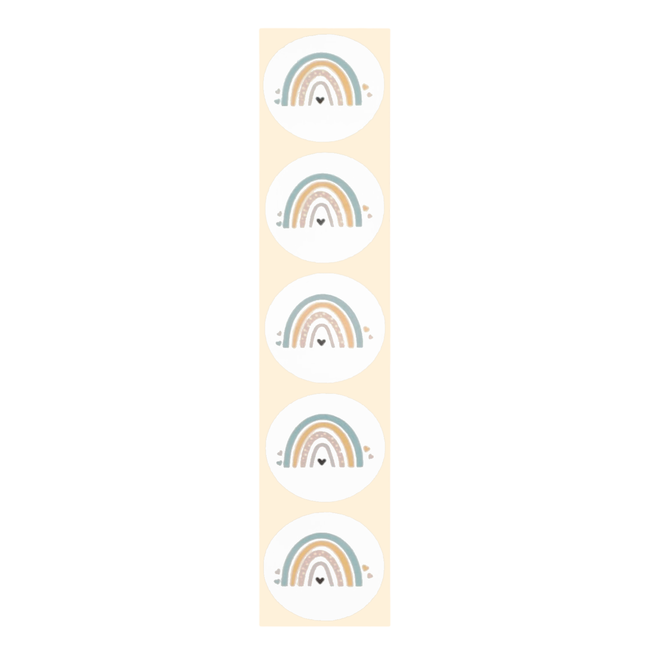 De blije luiaard Stickers - Regenboog blauw - Rond - 4cm - 100st. - DBLS029