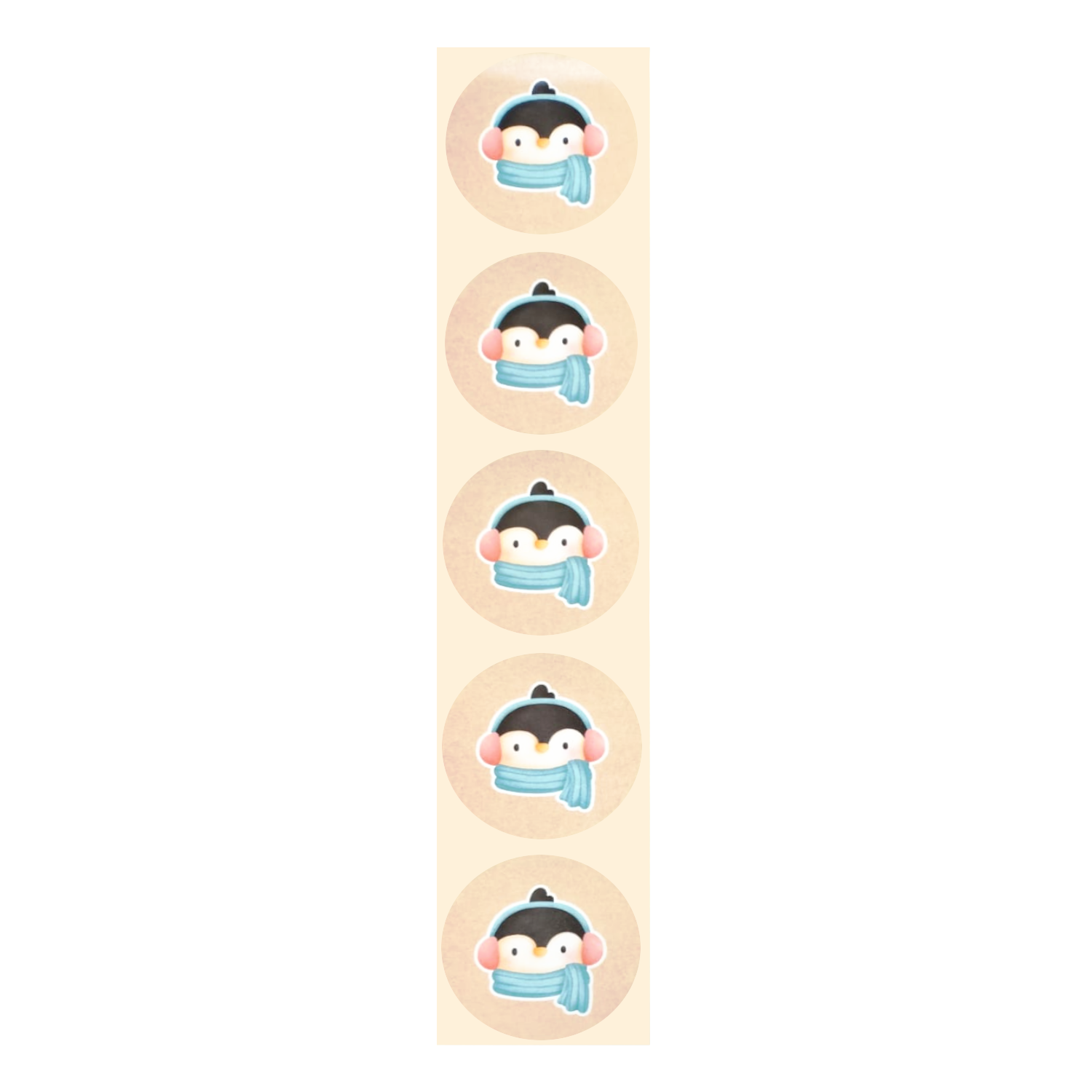 Stickers - Pinguïn met sjaal - Rond - 4cm - 100st. - DBLS033