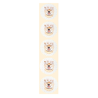 De blije luiaard Stickers - Keeshond met bloemen - Rond - 4cm - 100st. - DBLS027