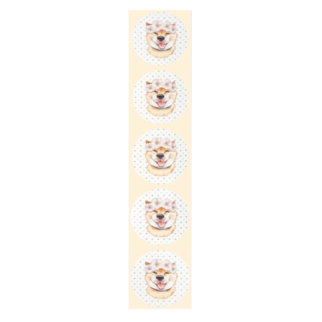 De blije luiaard Stickers - Keeshond met bloemen - Rond - 4cm - 100st. - DBLS027