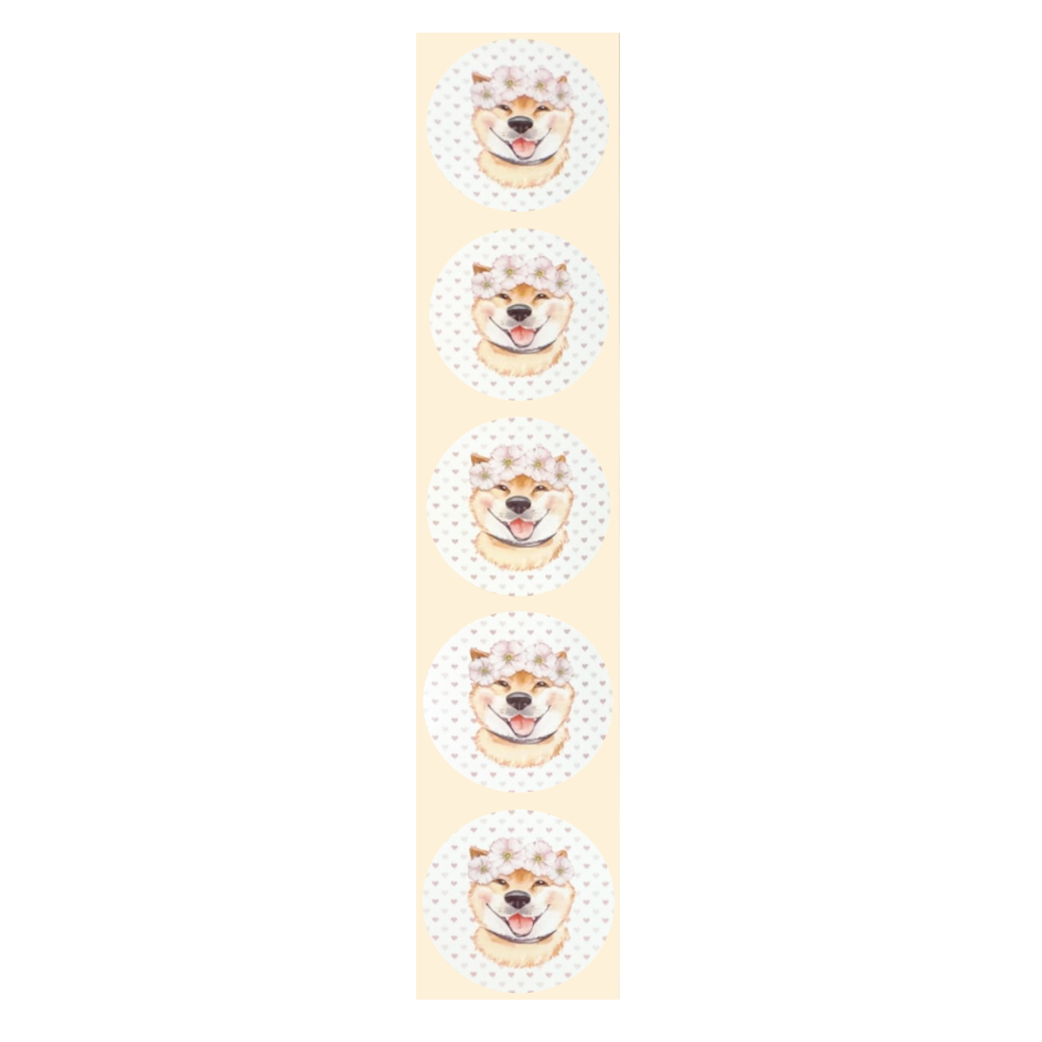 Stickers - Keeshond met bloemen - Rond - 4cm - 100st. - DBLS027