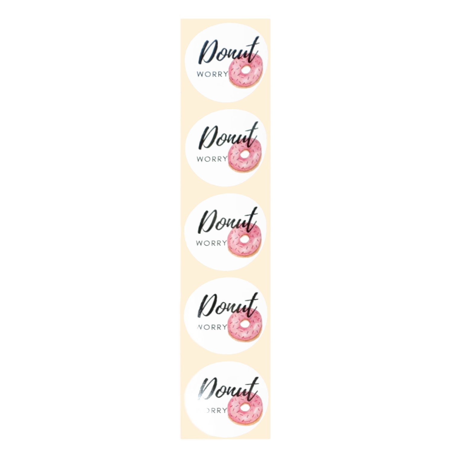 Stickers - Donut worry - Rond - 4cm - 100st. - DBLS024