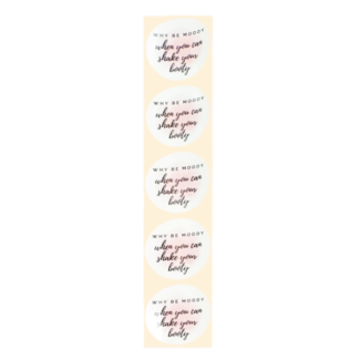 De blije luiaard Stickers - Why be moody - Rond - 4cm - 100st. - DBLS042