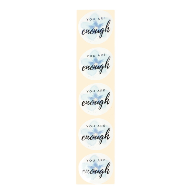 De blije luiaard Stickers - You are enough - Rond - 4cm - 100st. - DBLS040