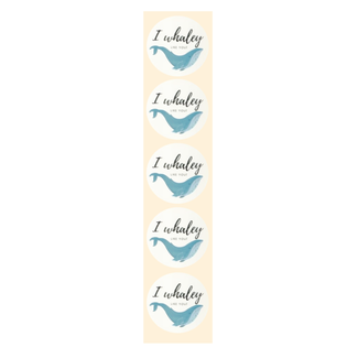 De blije luiaard Stickers - I whaley like you - Rond - 4cm - 100st. - DBLS049