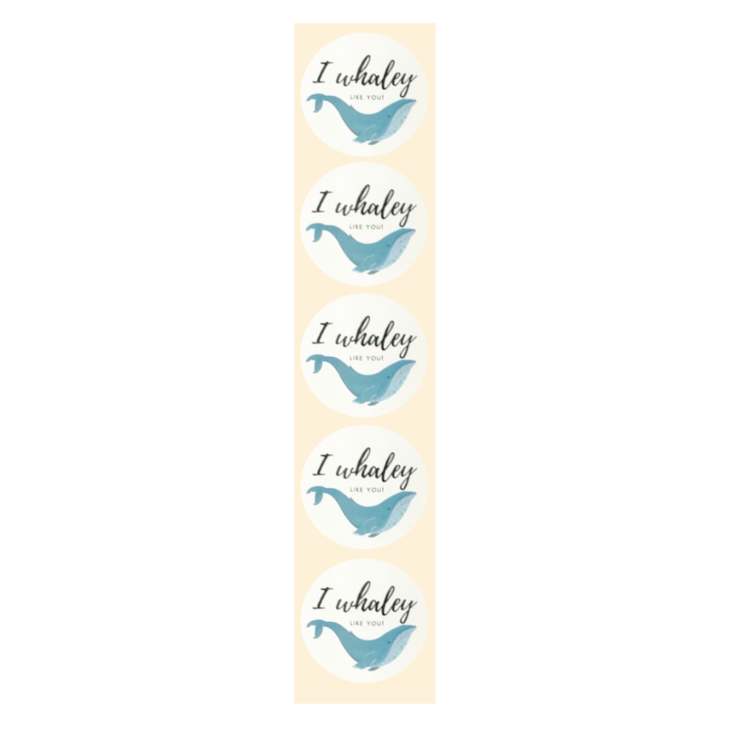 Stickers - I whaley like you - Rond - 4cm - 100st. - DBLS049