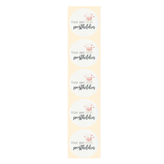 De blije luiaard Stickers - Postheldin - Rond - 4cm - 100st. - DBLS047