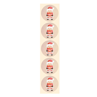 De blije luiaard Stickers - Kerstmannetje - Rond - 4cm - 100st. - DBLS051