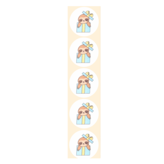 De blije luiaard Stickers - Luiaard cadeautje - Rond - 4cm - 100st. - DBLS053