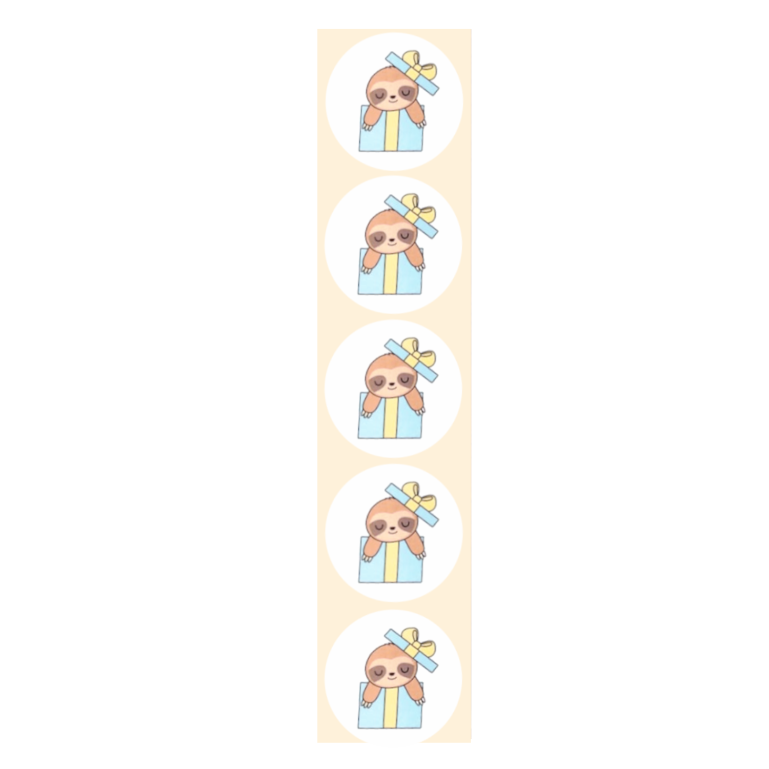 Stickers - Luiaard cadeautje - Rond - 4cm - 100st. - DBLS053