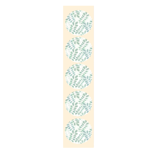 De blije luiaard Stickers - Groen blad - Rond - 4cm - 100st. - DBLS061