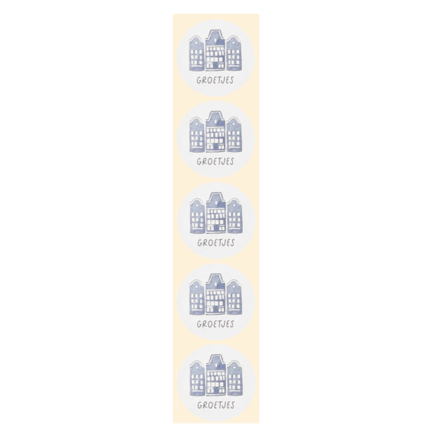Stickers - Hollandse huisjes - Rond - 4cm - 100st. - DBLS058