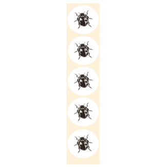 De blije luiaard Stickers - Lieveheersbeestje - Zwart/wit - Rond - 4cm - 100st. - DBLS004