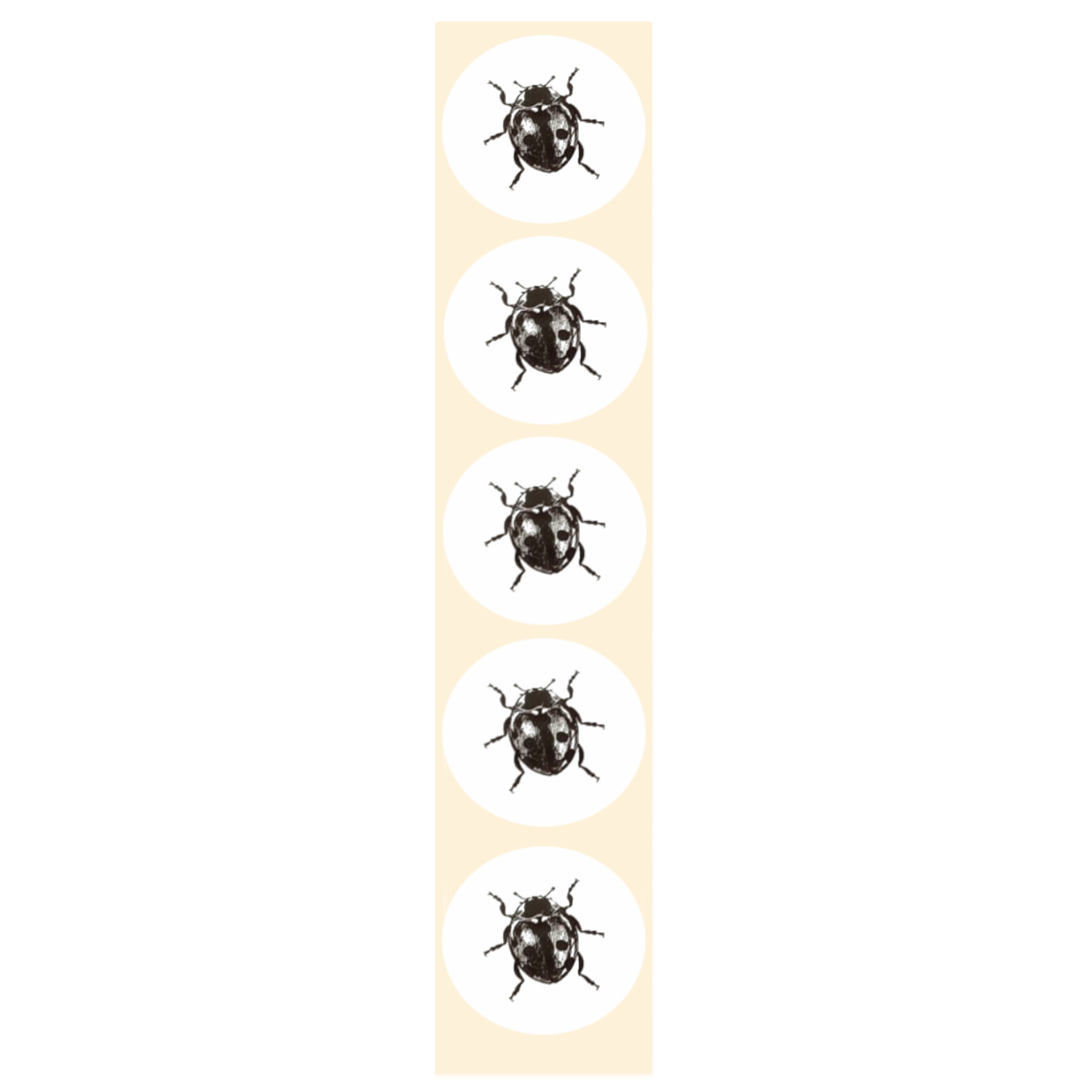 Stickers - Lieveheersbeestje - Zwart/wit - Rond - 4cm - 100st. - DBLS004