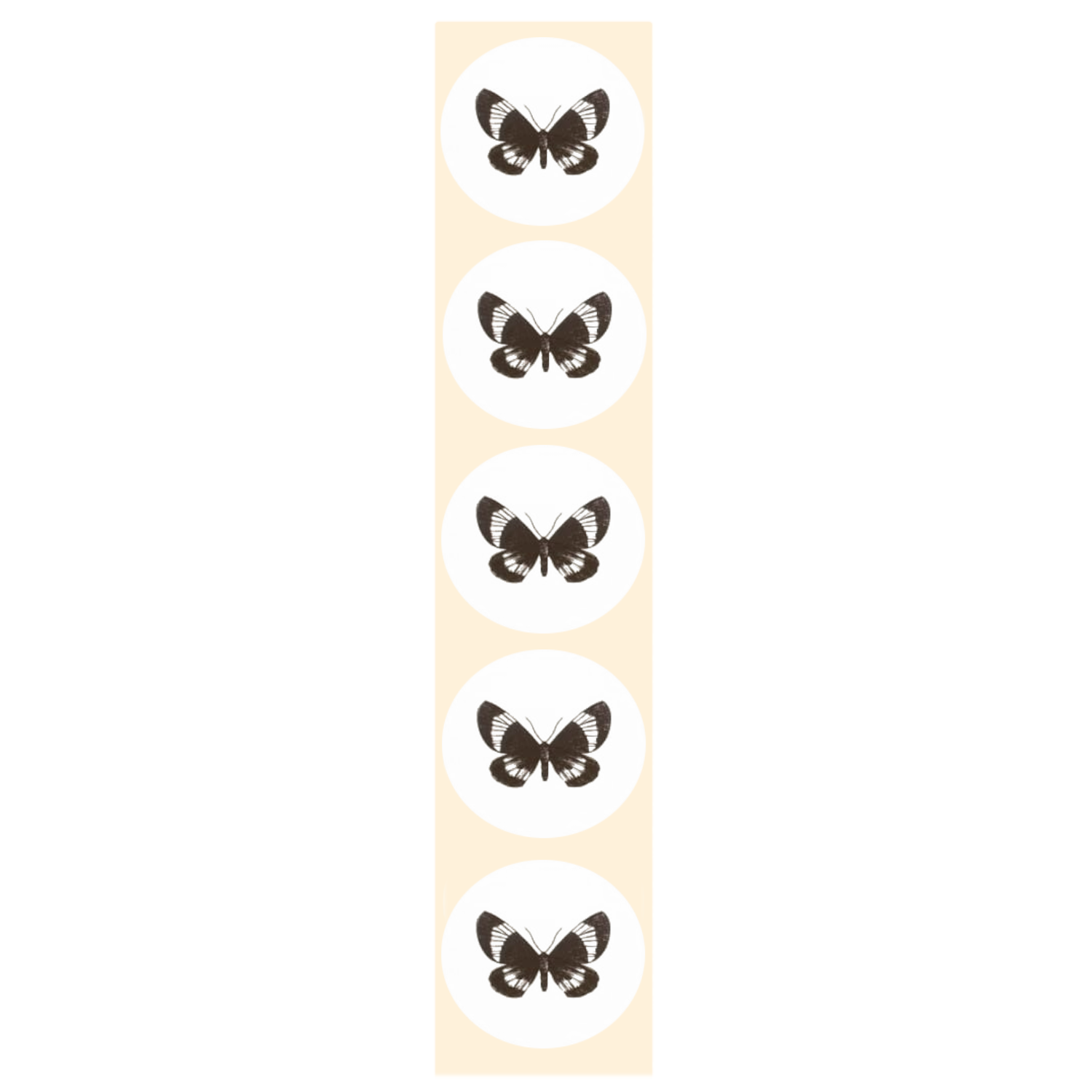 Stickers - Vlinder - Zwart/wit - Rond - 4cm - 100st. - DBLS005