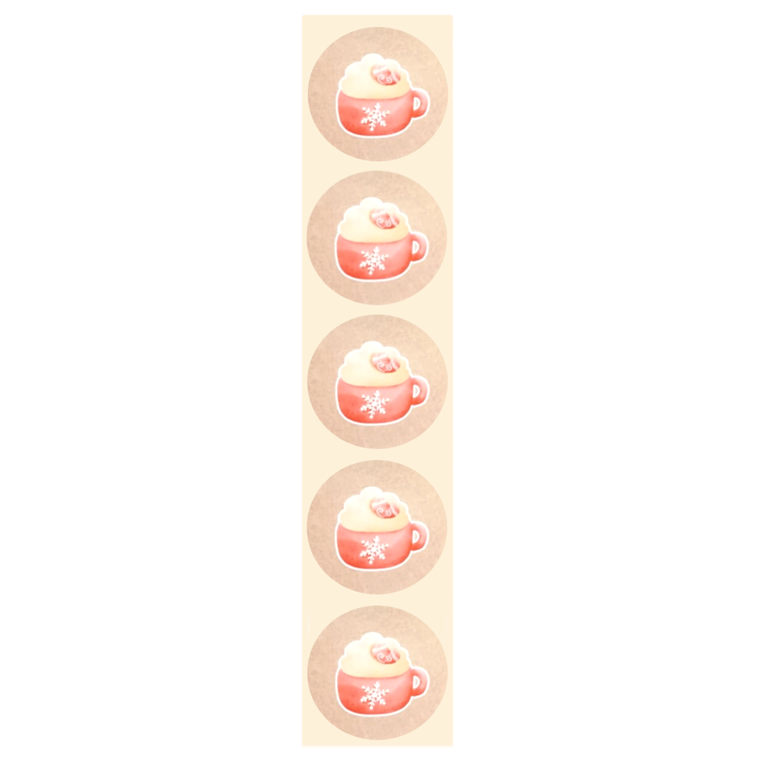Stickers - Roze winterdrankje - Rond - 4cm - 100st. - DBLS018