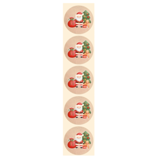 De blije luiaard Stickers - Kerstman - Rond - 4cm - 100st. - DBLS017