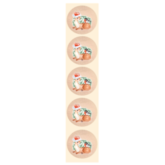 De blije luiaard Stickers - Ree met roodborstje - Rond - 4cm - 100st. - DBLS015