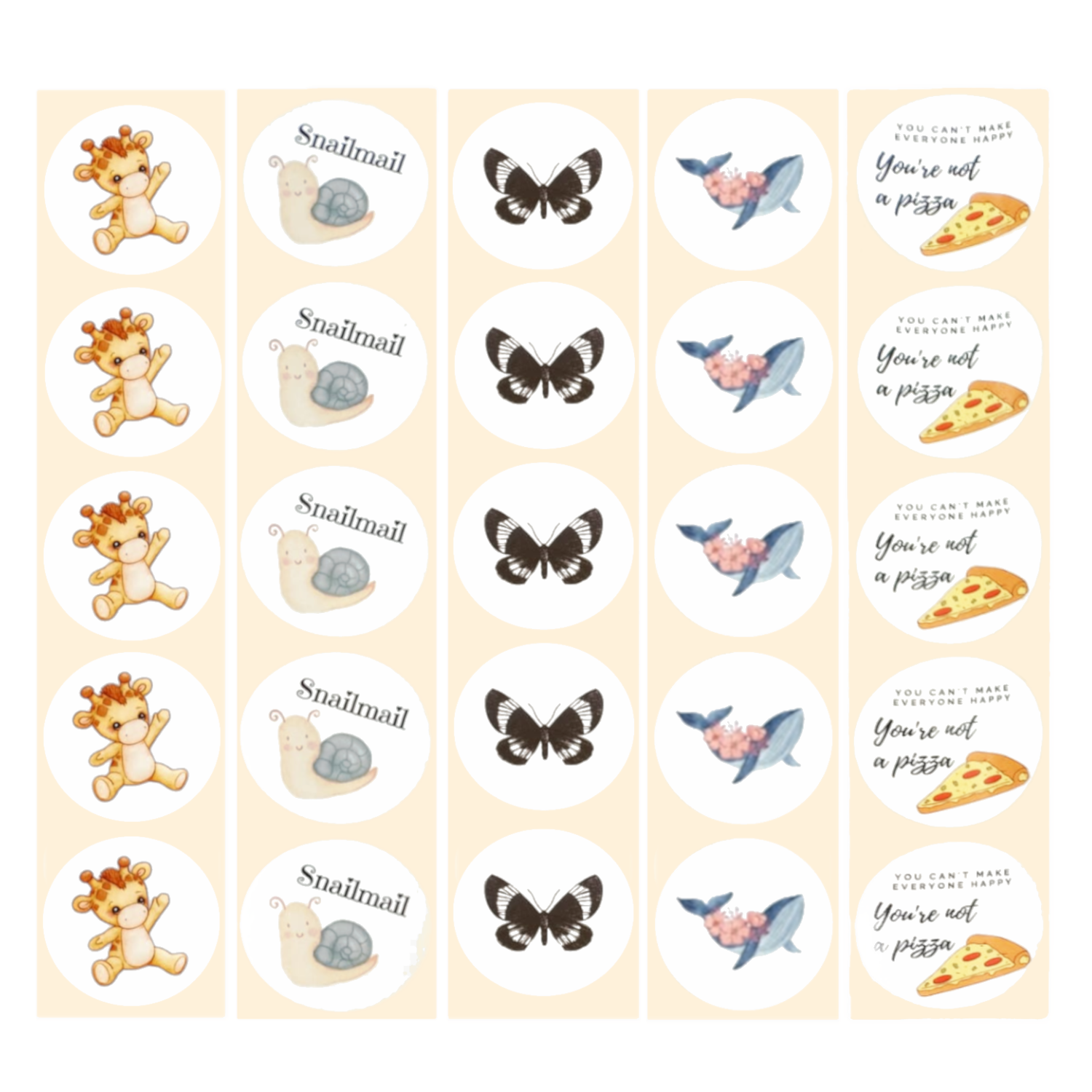 Stickers - Assortiment mix - Rond - 4cm - 100st. - DBLS055