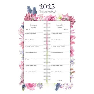 Hallmark Week omlegkalender - 2025 - Marjolein Bastin - Bloemen roze, paars - 21x34cm