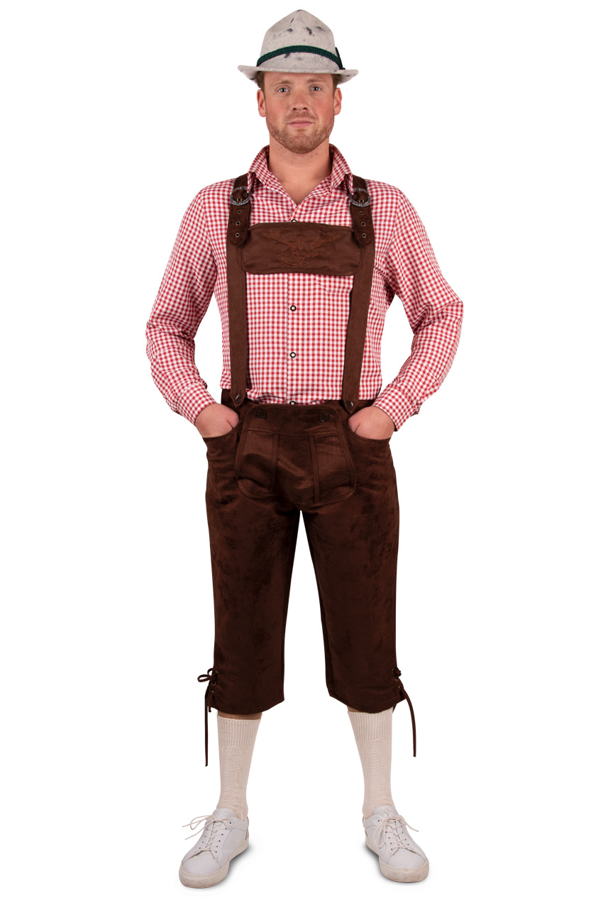 Lederhose - Donkerbruin - Lang - mt.54-56 - XXL
