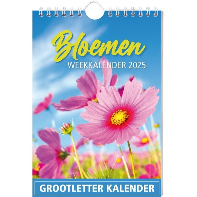 Interstat Week kalender - 2025 - Grootletter - Bloemen