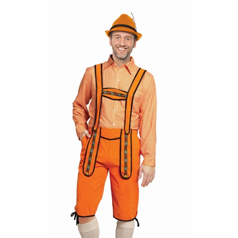 Lederhose - Johann - Oranje - Lang - XL