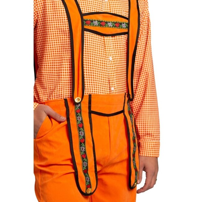 Partychimp Lederhose - Johann - Oranje - Lang - XL