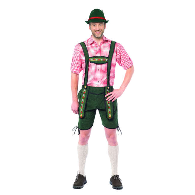 Partychimp Lederhose - Johann - Groen - Kort - XXL