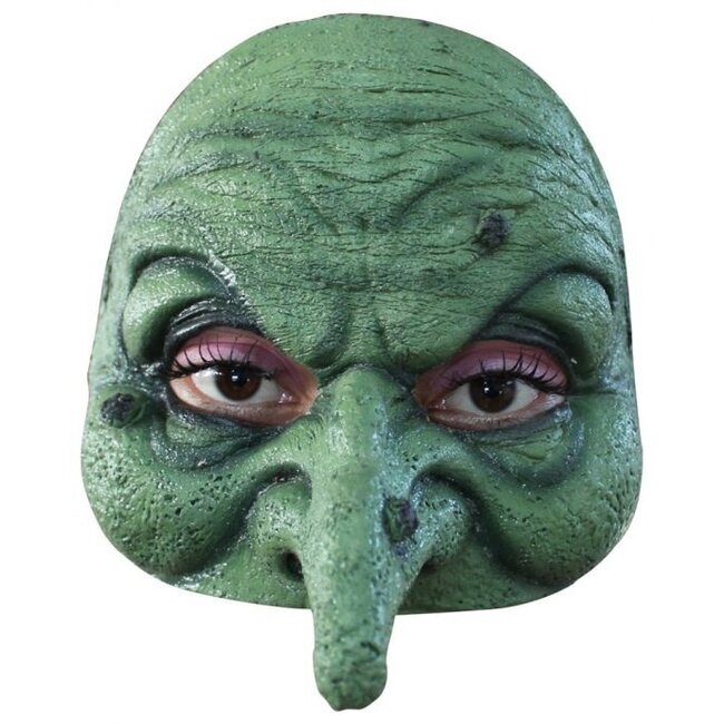Partychimp Halfmasker - Heks - Groen