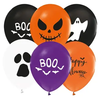 Globos Ballonnen - Halloween - 8st. - Diverse kleuren - 30cm