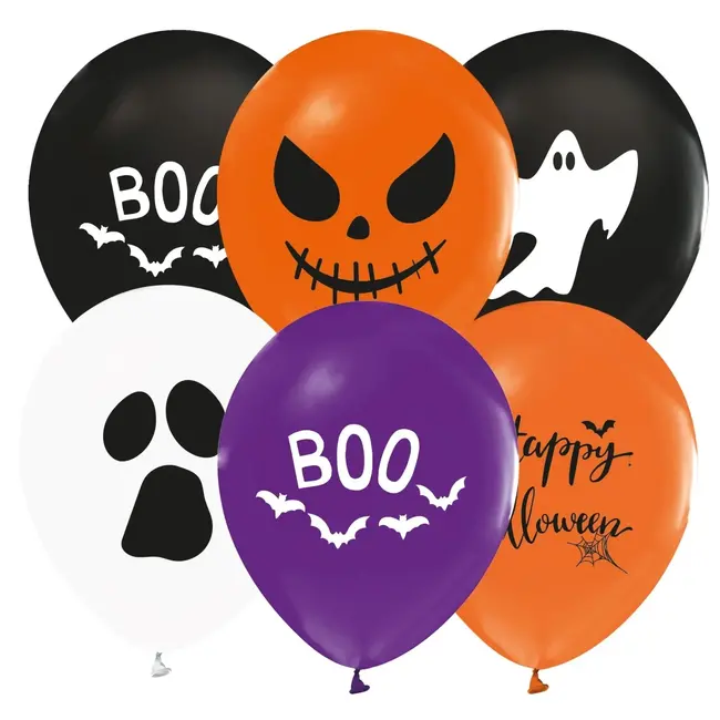 Globos Ballonnen - Halloween - 8st. - Diverse kleuren - 30cm