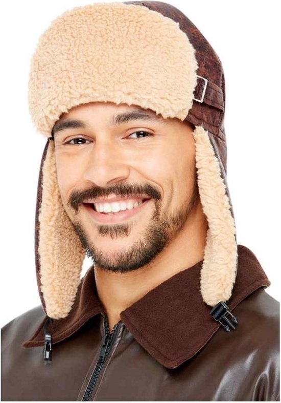 Hoed - Piloot - Lederlook - Bruin