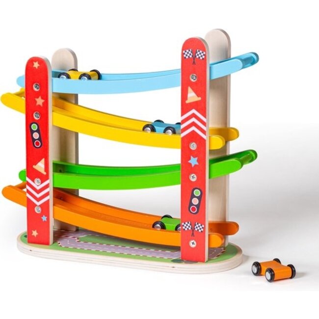 BigJigs Autobaan - Rollerbaan - Verkeer - 26x29x11cm