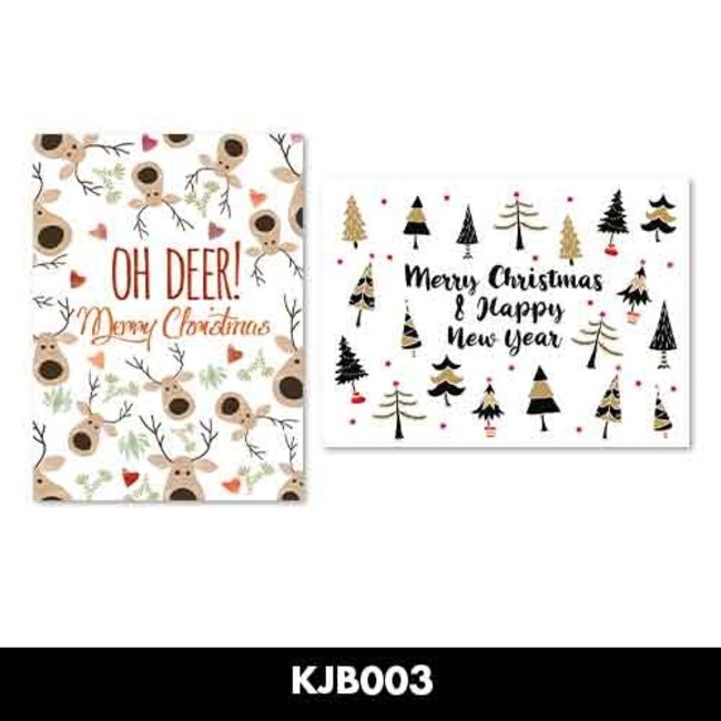 Artige Kaarten - Kerst, nieuwjaar - 8st. - KJB003 - 109x148mm