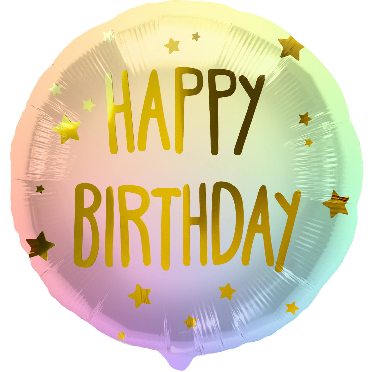 Folieballon - Happy Birthday stars - 45cm - zonder vulling