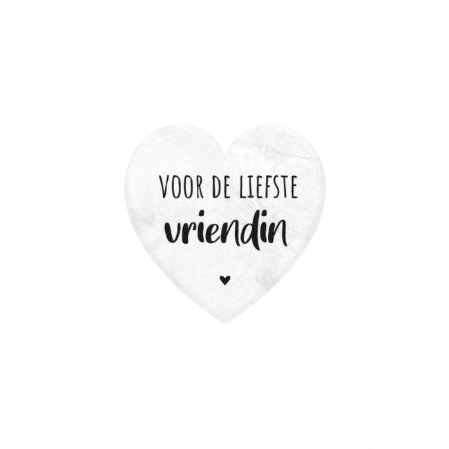 Paperdreams Marmeren hartje - Vriendin - 5x5cm