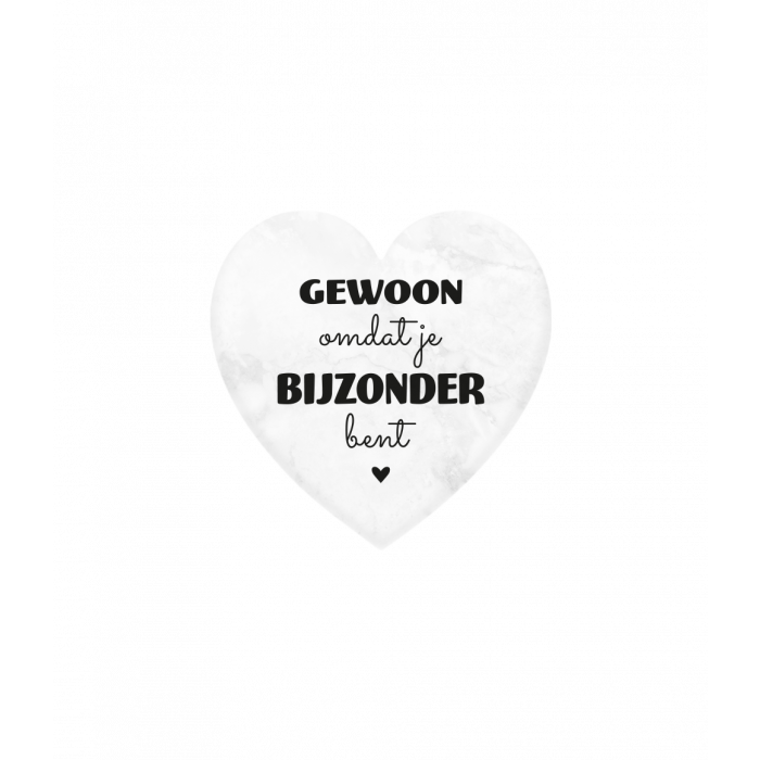 Marmeren hartje - Gewoon omdat je bijzonder bent - 5x5cm